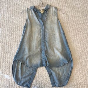 Sleeveless Chambray Shirt